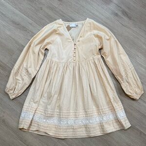 ASOS Design Cream and tan lace dress
